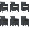 Trädgårdsmöbelset 7 pcs Antracit Polypropylen vidaXL 200 x 100 x 73 cm – miniatyr 5