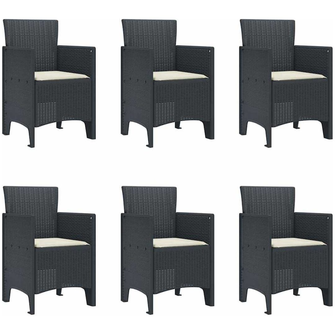 Trädgårdsmöbelset 7 pcs Antracit Polypropylen vidaXL 200 x 100 x 73 cm – bild 5