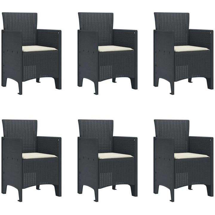 Trädgårdsmöbelset 7 pcs Antracit Polypropylen vidaXL 200 x 100 x 73 cm – bild 5