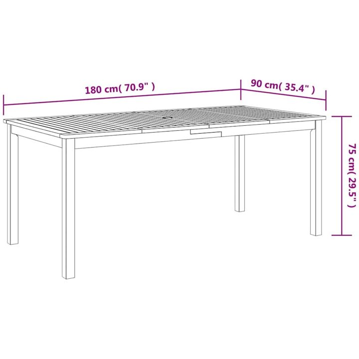 Trädgårdsmöbelset 7 pcs Beige Harts & Trä vidaXL 180 x 90 x 75 cm – bild 11