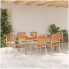 Trädgårdsmöbelset 7 pcs Beige Harts & Trä vidaXL 180 x 90 x 75 cm – miniatyr 4
