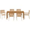Trädgårdsmöbelset 7 pcs Beige Harts & Trä vidaXL 180 x 90 x 75 cm – miniatyr 7