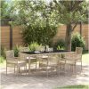 Trädgårdsmöbelset 7 pcs Beige Konstrotting vidaXL 190 x 90 x 75 cm – miniatyr 1