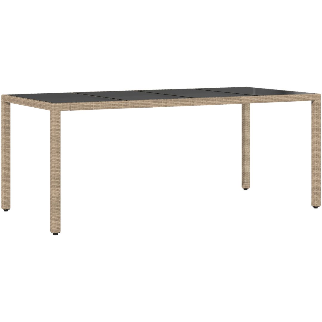 Trädgårdsmöbelset 7 pcs Beige vidaXL 190 x 90 x 75 cm – bild 5