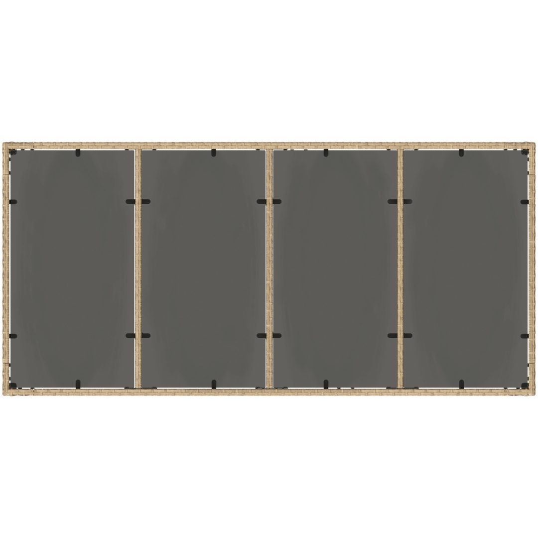 Trädgårdsmöbelset 7 pcs Beige vidaXL 190 x 90 x 75 cm – bild 8