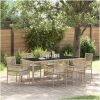 Trädgårdsmöbelset 7 pcs Beige vidaXL 190 x 90 x 75 cm – miniatyr 1