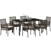 Trädgårdsmöbelset 7 pcs Brun Konstrotting vidaXL 150 x 90 x 75 cm – miniatyr 3