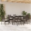 Trädgårdsmöbelset 7 pcs Brun Konstrotting vidaXL 150 x 90 x 75 cm – miniatyr 4