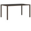 Trädgårdsmöbelset 7 pcs Brun Konstrotting vidaXL 150 x 90 x 75 cm – miniatyr 5