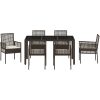 Trädgårdsmöbelset 7 pcs Brun Konstrotting vidaXL 150 x 90 x 75 cm – miniatyr 7
