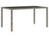 Trädgårdsmöbelset 7 pcs Grå Konstrotting vidaXL 150 x 90 x 75 cm – miniatyr 5