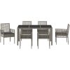 Trädgårdsmöbelset 7 pcs Grå Konstrotting vidaXL 150 x 90 x 75 cm – miniatyr 7