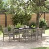 Trädgårdsmöbelset 7 pcs Grå Konstrotting vidaXL 150 x 90 x 75 cm – miniatyr 1