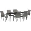 Trädgårdsmöbelset 7 pcs Grå Standard PE Rattan vidaXL 200 x 80 x 73 cm – miniatyr 3