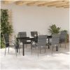 Trädgårdsmöbelset 7 pcs Grå Standard PE Rattan vidaXL 200 x 80 x 73 cm – miniatyr 4