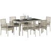 Trädgårdsmöbelset 7 pcs Ljusgrå Konstrotting vidaXL 150 x 90 x 75 cm – miniatyr 3