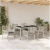 Trädgårdsmöbelset 7 pcs Ljusgrå Konstrotting vidaXL 150 x 90 x 75 cm – miniatyr 4