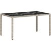Trädgårdsmöbelset 7 pcs Ljusgrå Konstrotting vidaXL 150 x 90 x 75 cm – miniatyr 5