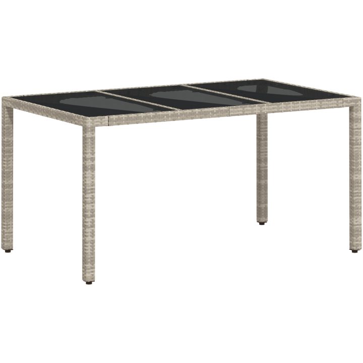 Trädgårdsmöbelset 7 pcs Ljusgrå Konstrotting vidaXL 150 x 90 x 75 cm – bild 5