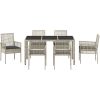 Trädgårdsmöbelset 7 pcs Ljusgrå Konstrotting vidaXL 150 x 90 x 75 cm – miniatyr 7