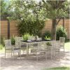 Trädgårdsmöbelset 7 pcs Ljusgrå Konstrotting vidaXL 150 x 90 x 75 cm – miniatyr 1