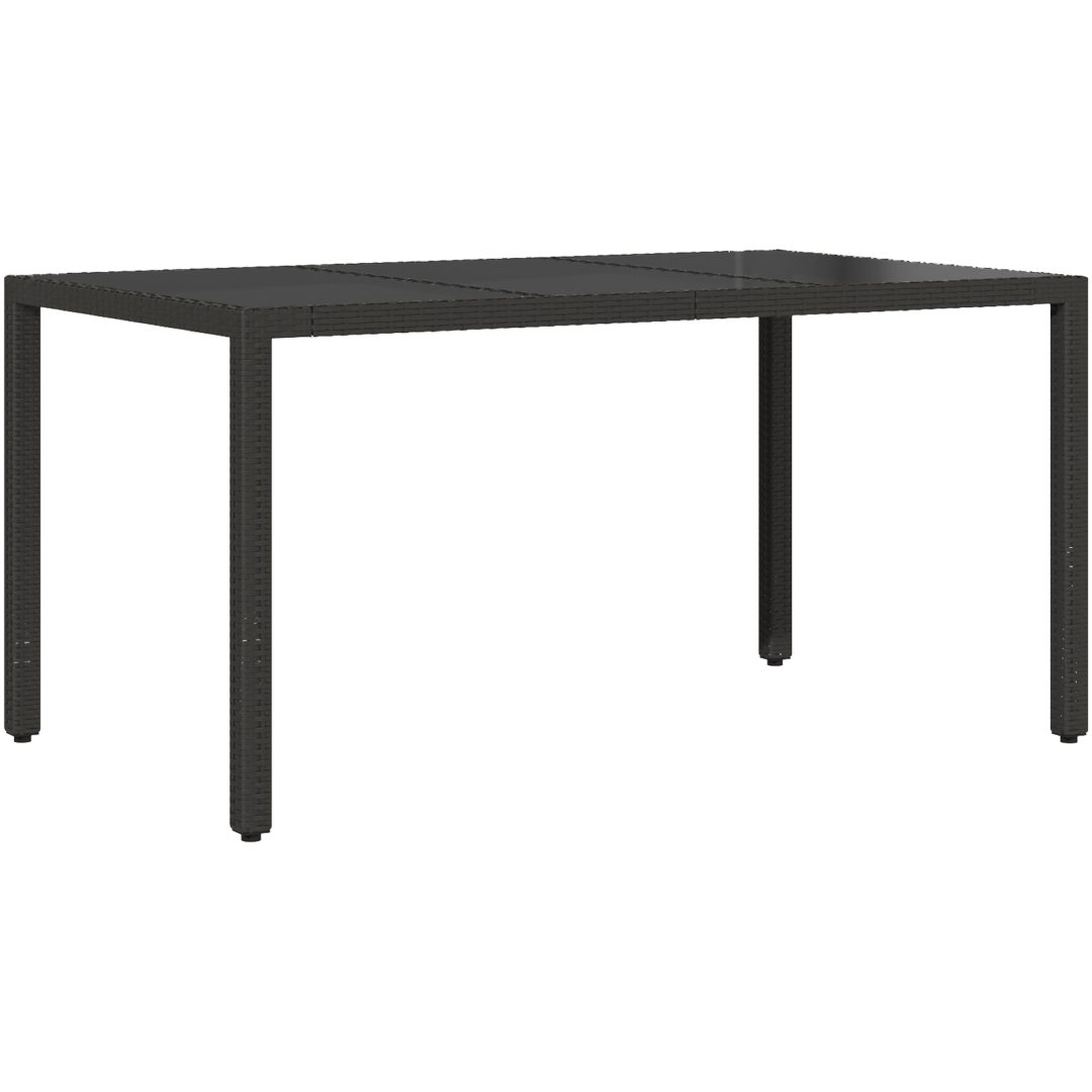 Trädgårdsmöbelset 7 pcs Svart Konstrotting vidaXL 150 x 90 x 75 cm – bild 5