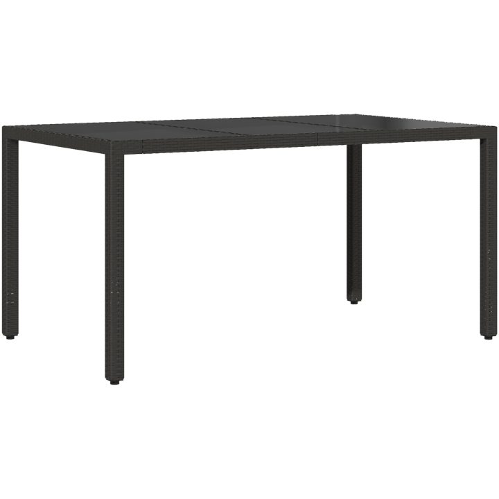 Trädgårdsmöbelset 7 pcs Svart Konstrotting vidaXL 150 x 90 x 75 cm – bild 5