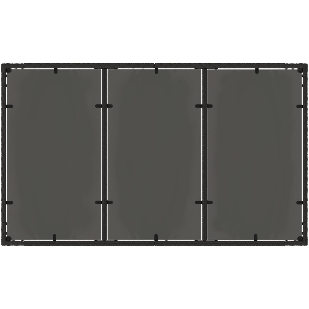 Trädgårdsmöbelset 7 pcs Svart Konstrotting vidaXL 150 x 90 x 75 cm – bild 8