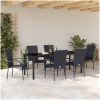 Trädgårdsmöbelset 7 pcs Svart PE Rattan vidaXL 200 x 80 x 73 cm – miniatyr 4