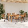 Trädgårdsmöbelset 7 pcs Svart vidaXL 150 x 90 x 74 cm – miniatyr 4