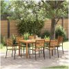Trädgårdsmöbelset 7 pcs Svart vidaXL 150 x 90 x 74 cm – miniatyr 1