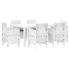 Trädgårdsmöbelset 7 pcs Vit Konstrotting vidaXL 150 x 100 x 73 cm – miniatyr 2