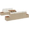 Trädgårdsmöbelset 8 pcs Beige PE rotting vidaXL 100 x 55 x 73 cm – miniatyr 2