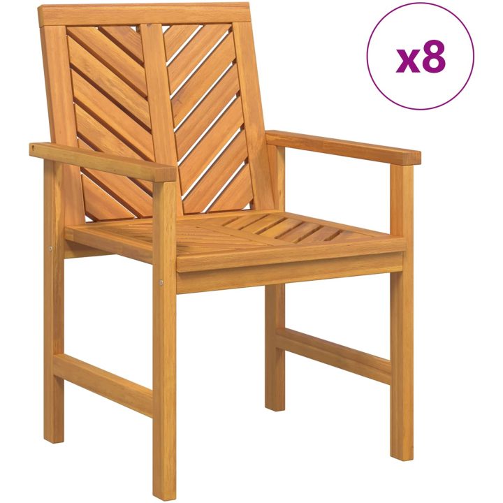 Trädgårdsmöbelset 8 pcs Brun Solid akaciaträ vidaXL Standard – bild 4