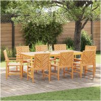 Trädgårdsmöbelset 8 pcs Brun Solid akaciaträ vidaXL