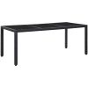 Trädgårdsmöbelset 9 delar konstrotting svart vidaXL 190 cm bordslängd – miniatyr 2