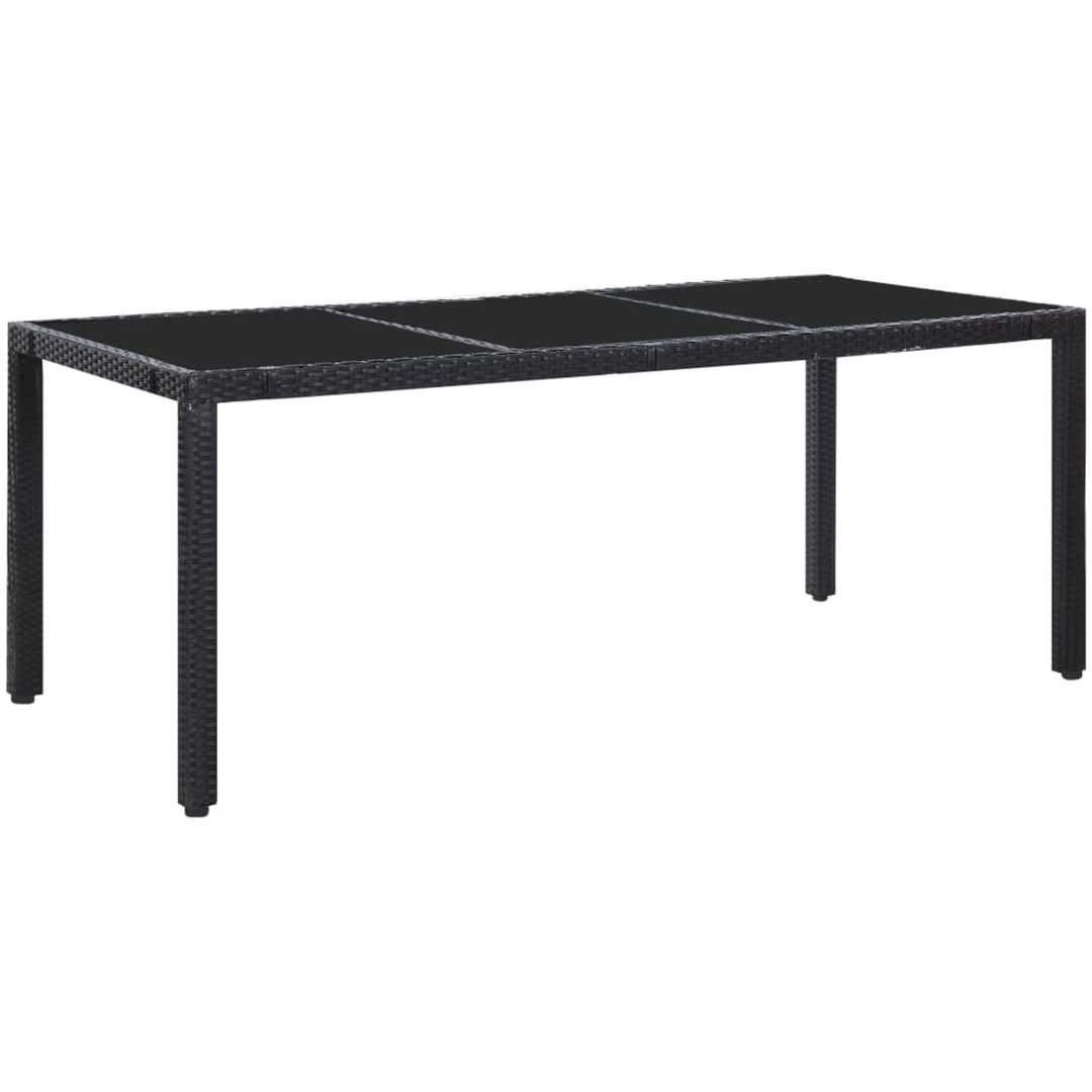 Trädgårdsmöbelset 9 delar konstrotting svart vidaXL 190 cm bordslängd – bild 2