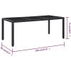 Trädgårdsmöbelset 9 delar konstrotting svart vidaXL 190 cm bordslängd – miniatyr 11