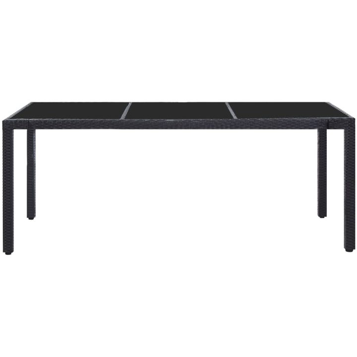 Trädgårdsmöbelset 9 delar konstrotting svart vidaXL 190 cm bordslängd – bild 3