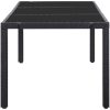 Trädgårdsmöbelset 9 delar konstrotting svart vidaXL 190 cm bordslängd – miniatyr 4
