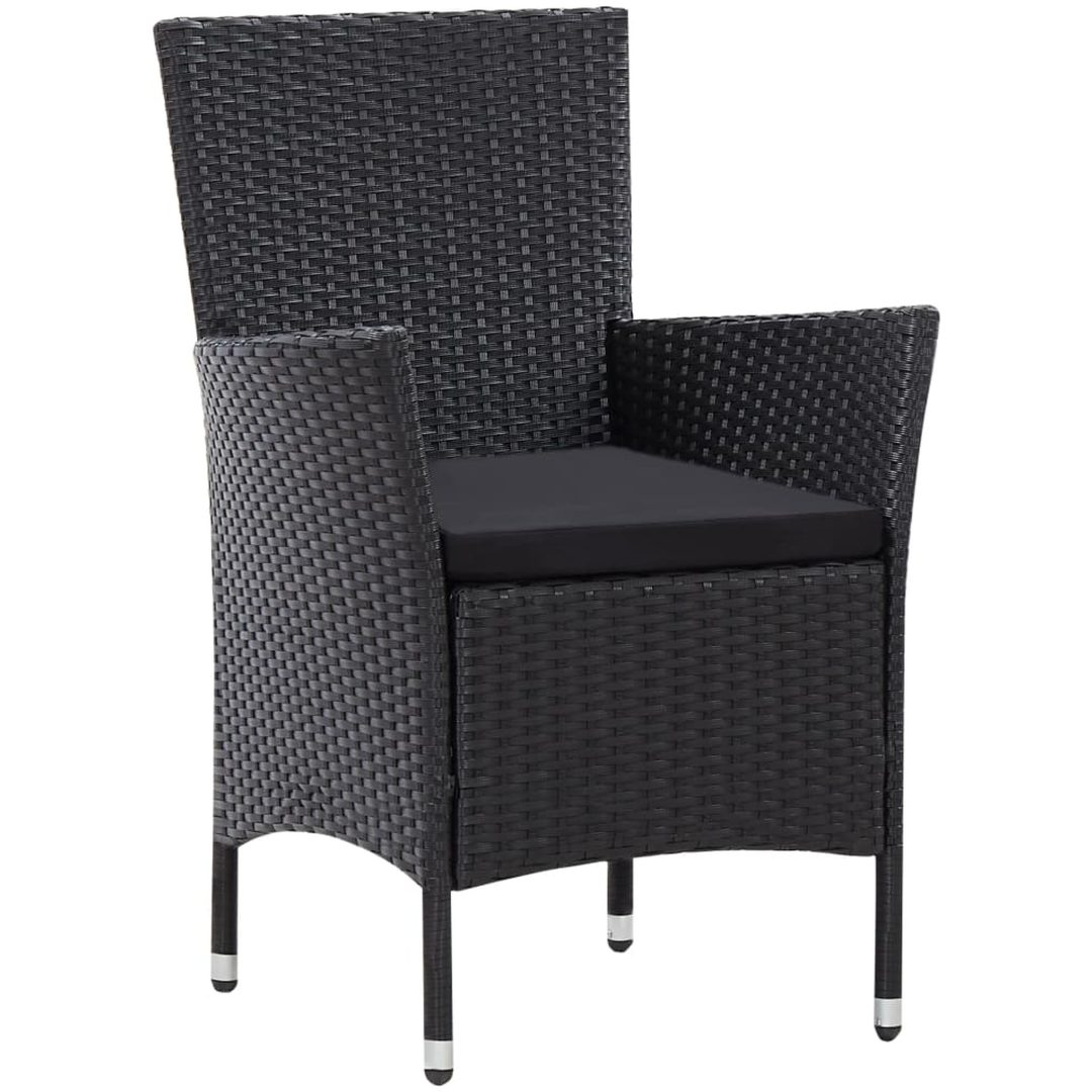 Trädgårdsmöbelset 9 delar konstrotting svart vidaXL 190 cm bordslängd – bild 5