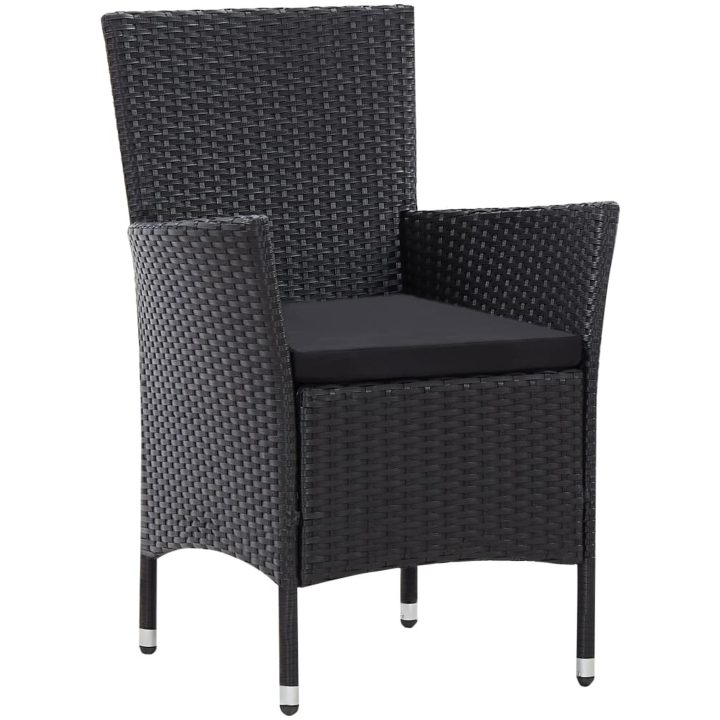 Trädgårdsmöbelset 9 delar konstrotting svart vidaXL 190 cm bordslängd – bild 5