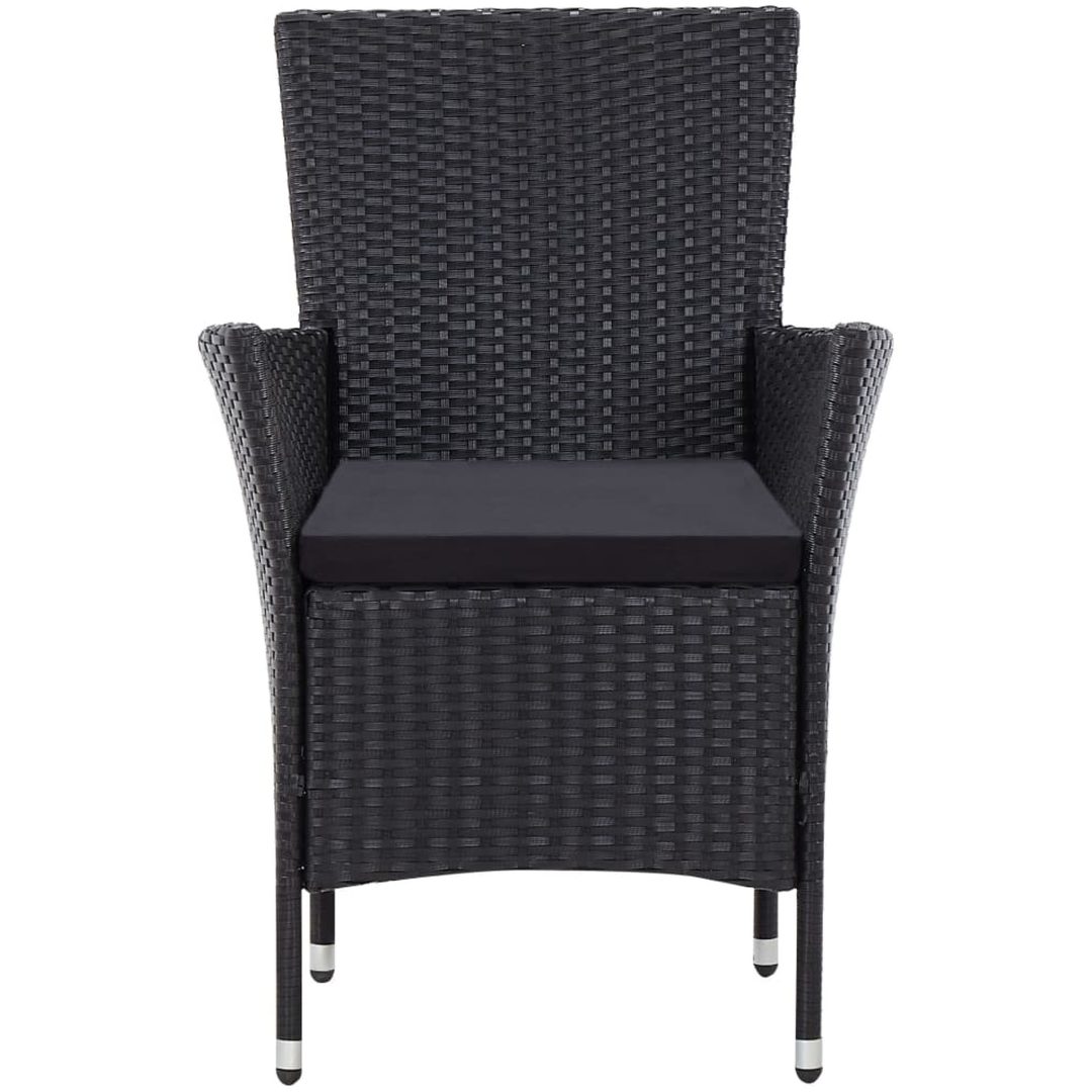 Trädgårdsmöbelset 9 delar konstrotting svart vidaXL 190 cm bordslängd – bild 6