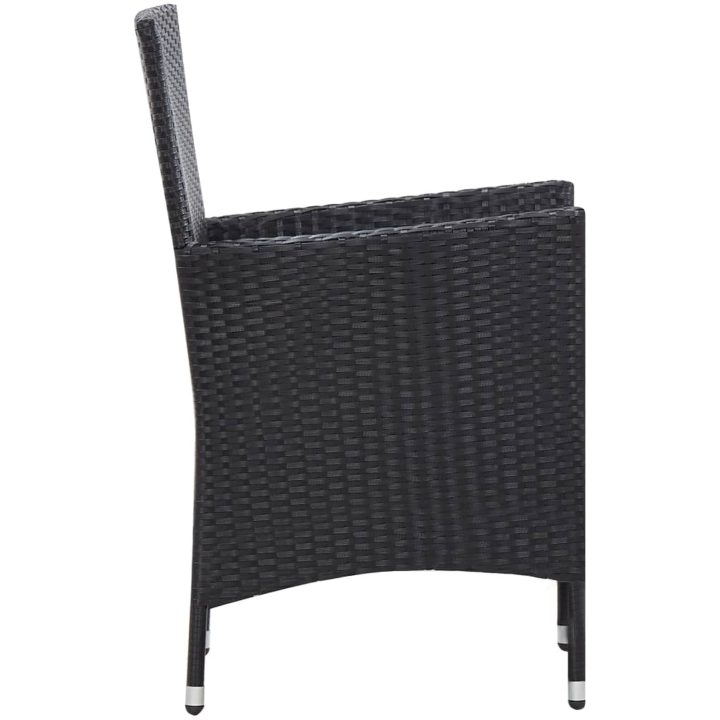 Trädgårdsmöbelset 9 delar konstrotting svart vidaXL 190 cm bordslängd – bild 7