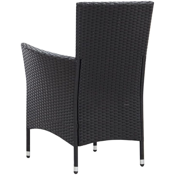 Trädgårdsmöbelset 9 delar konstrotting svart vidaXL 190 cm bordslängd – bild 8