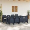 Trädgårdsmöbelset 9 pcs Antracit PE Rattan vidaXL 250 x 100 x 73 cm – miniatyr 3