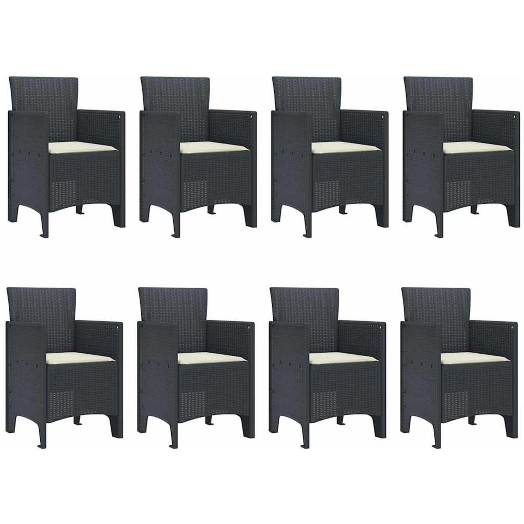 Trädgårdsmöbelset 9 pcs Antracit PE Rattan vidaXL 250 x 100 x 73 cm – bild 5