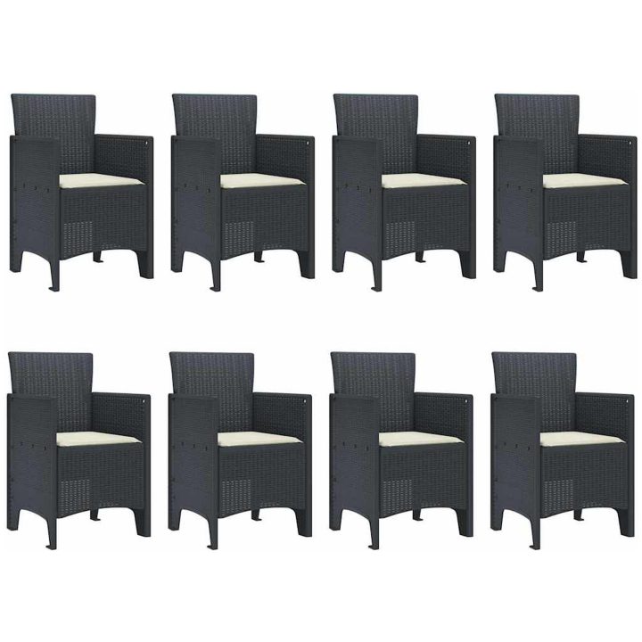 Trädgårdsmöbelset 9 pcs Antracit PE Rattan vidaXL 250 x 100 x 73 cm – bild 5