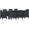 Trädgårdsmöbelset 9 pcs Antracit Plast Rattan vidaXL 200 x 100 x 73 cm – miniatyr 2
