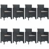 Trädgårdsmöbelset 9 pcs Antracit Plast Rattan vidaXL 200 x 100 x 73 cm – miniatyr 4